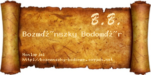 Bozmánszky Bodomér névjegykártya
